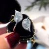 Cute Silver Color Leaf Adjustable Ring with Bling Zircon Stone for Women Fashion Wedding Engagement Jewelry ► Photo 1/5