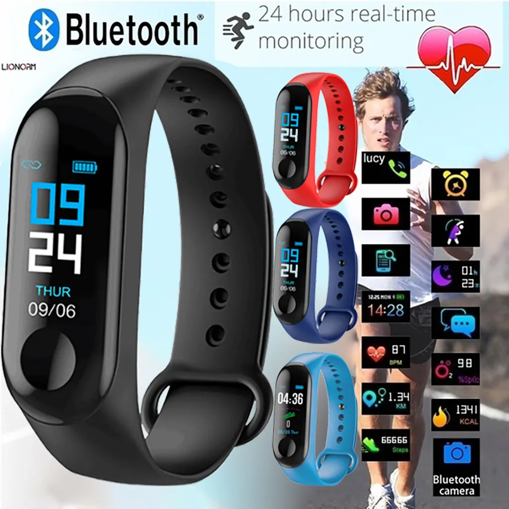 

Hand Ring Men Women smart watch Clock Led waterproof Fitness Heart Rate Tracker Blood Pressure Watch Electronic Sport smartwatch