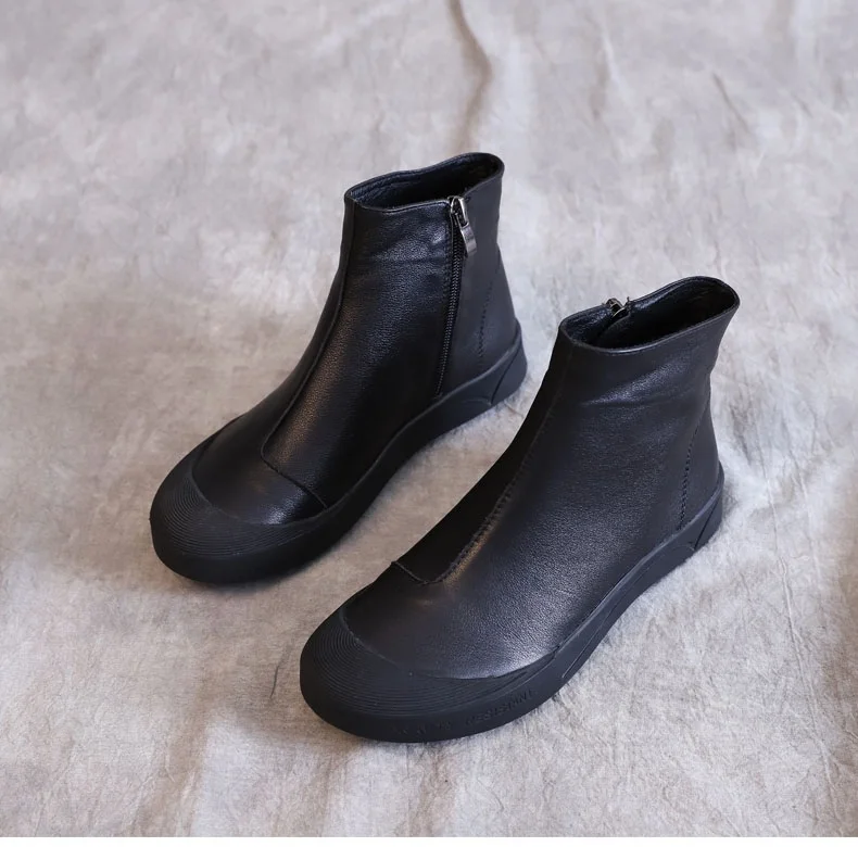 Women's Flat Leather Ankle Boots