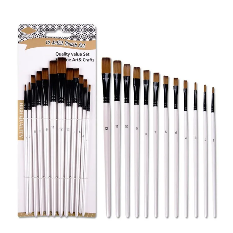 Eval Raccoon Hair Paint Brush Set 6PCS Birch Handle Artist Brushes for Canvas  Painting Acrylic Oil Gouache Paint Supplies