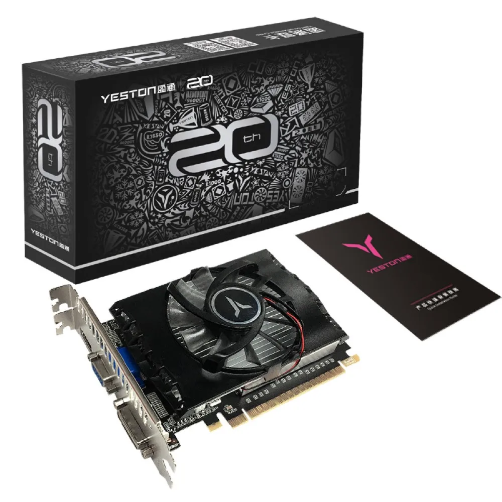good pc graphics card Yeston GT730 4G DDR3 Graphics Card Nvidia Pascal 902-1333MHz 4G/DDR3/64bit HD+VGA+DVI Ports for Game Working gpu pc Graphics Cards