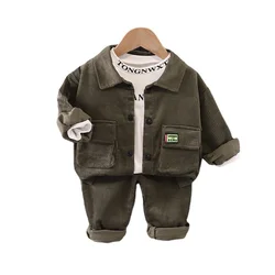 Roupas de primavera para crianças, jaqueta e calça infantis de algodão com 3 tamanhos