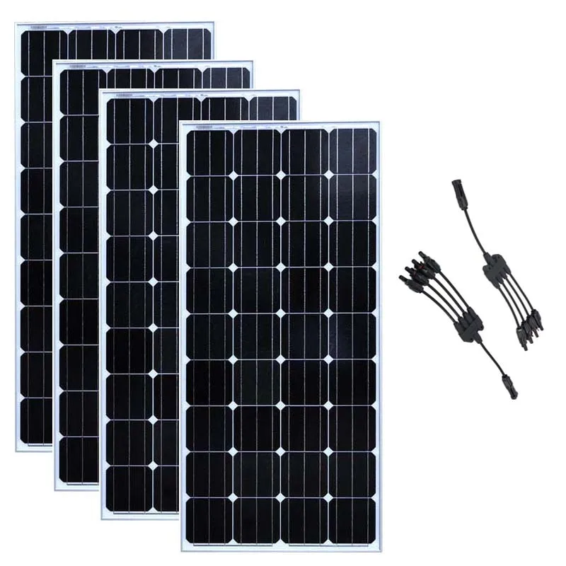 

Solar Panel 150w Monocrystalline 4 Pcs Photovoltaic Home System 600w Solar Car Battery Charger Caravan Car Camping Boat Marine