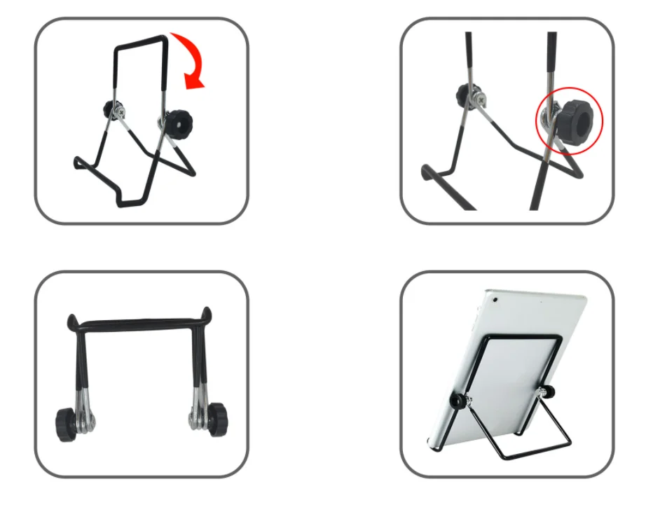 Foldable adjustable metal tablet pc stand holder