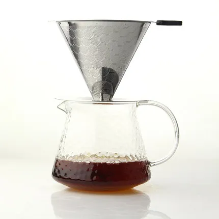 V60 Кофе фильтр для кофеварки из нержавеющей стали Эспрессо-дриппер для камень Кофе Brew Кофе Maker Инструменты Аксессуары для кофе для бариста - Цвет: G