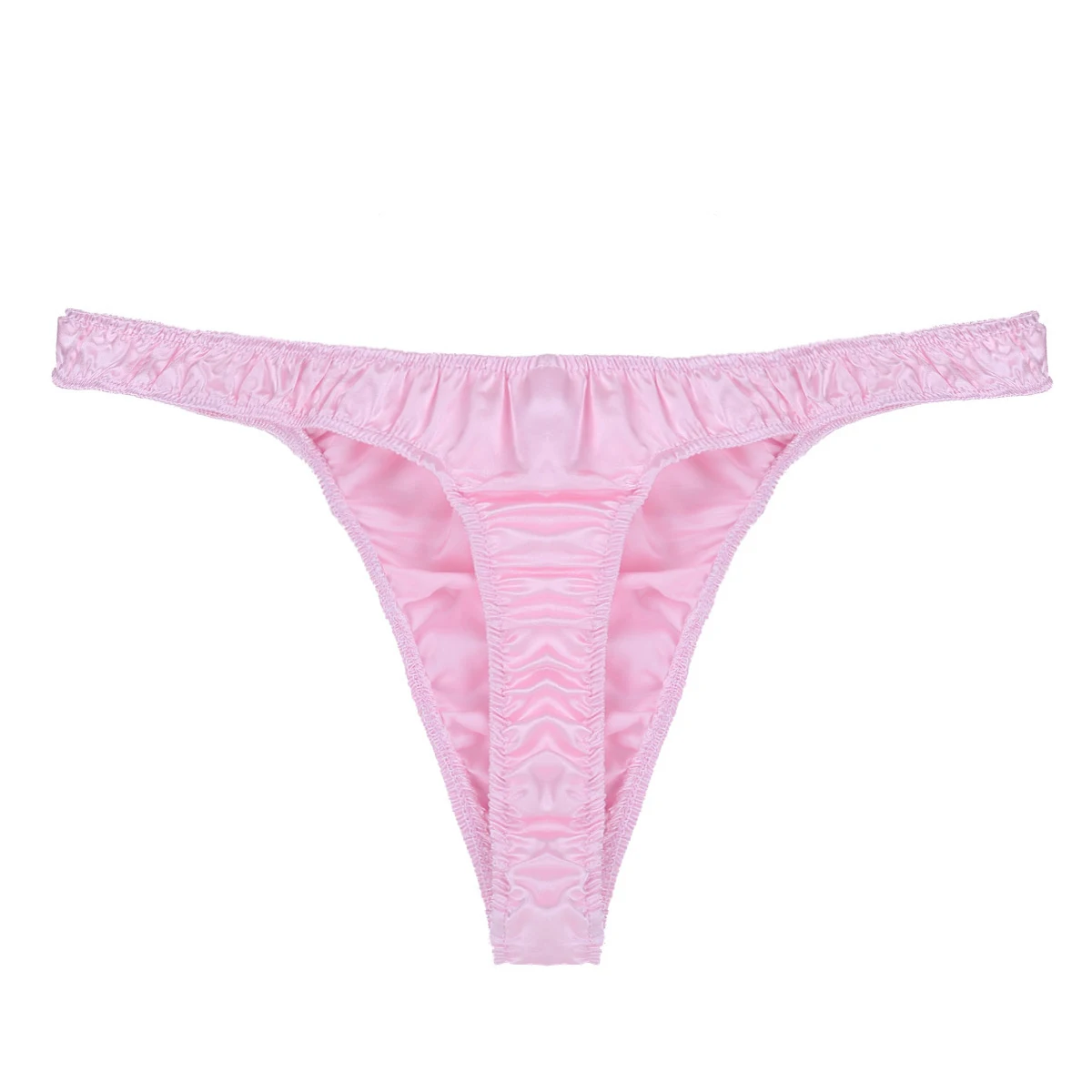 MSemis Men Sissy Underwear Brief Hot Lingerie Shiny Ruffled Low Rise High Cut Exotic Bikini Thong Underwear Panties Sleeepwaer