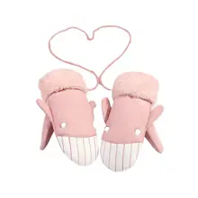 Детские теплые перчатки для малышей, снежный бой, снеговик, играющие вакуумные хлопковые и бархатные водонепроницаемые Нескользящие варежки