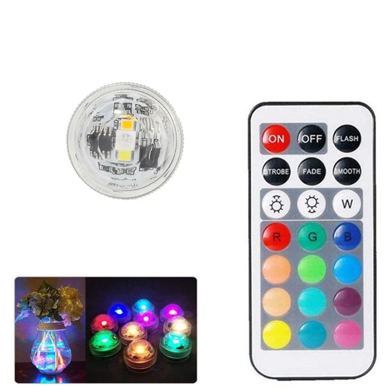 Промо-акция! На батарейках водонепроницаемый Rgb погружной светодиодный светильник подводный ночник чайный светильник s для вазы, чаш, аквариума и Pa