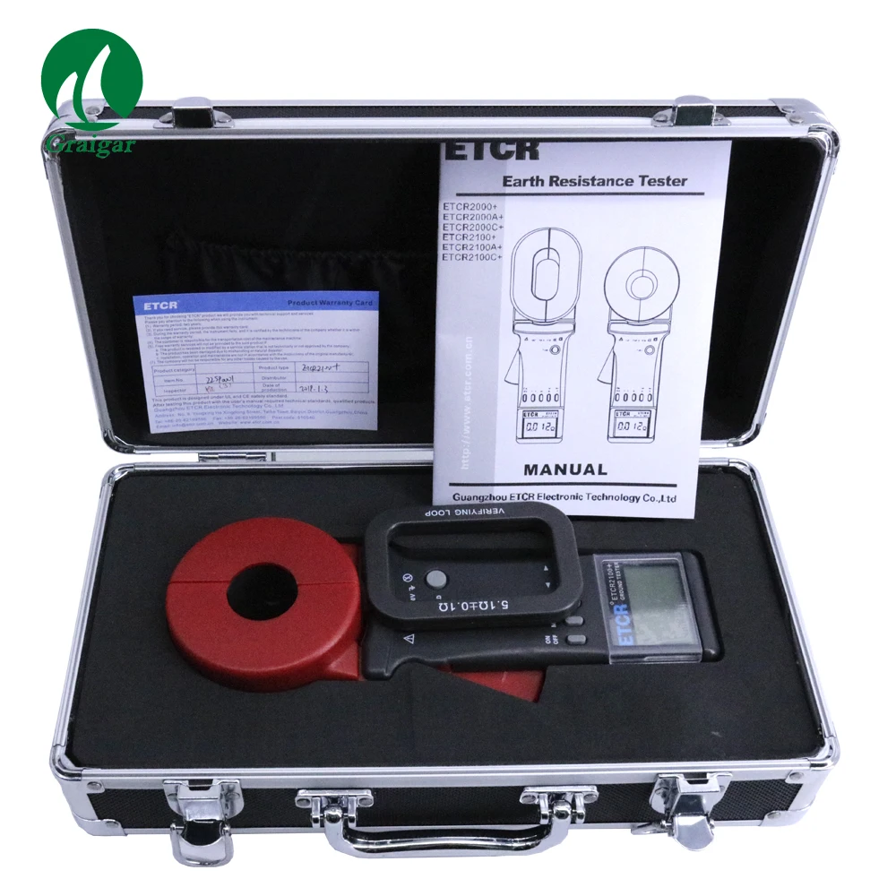 

ETCR2100+ Digital Clamp On Digital Ground Resistance Tester 0.01-1200ohm Loop Resistance Meter