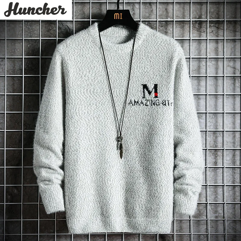 Мужской вязаный свитер Huncher повседневный пуловер большого размера в Корейском