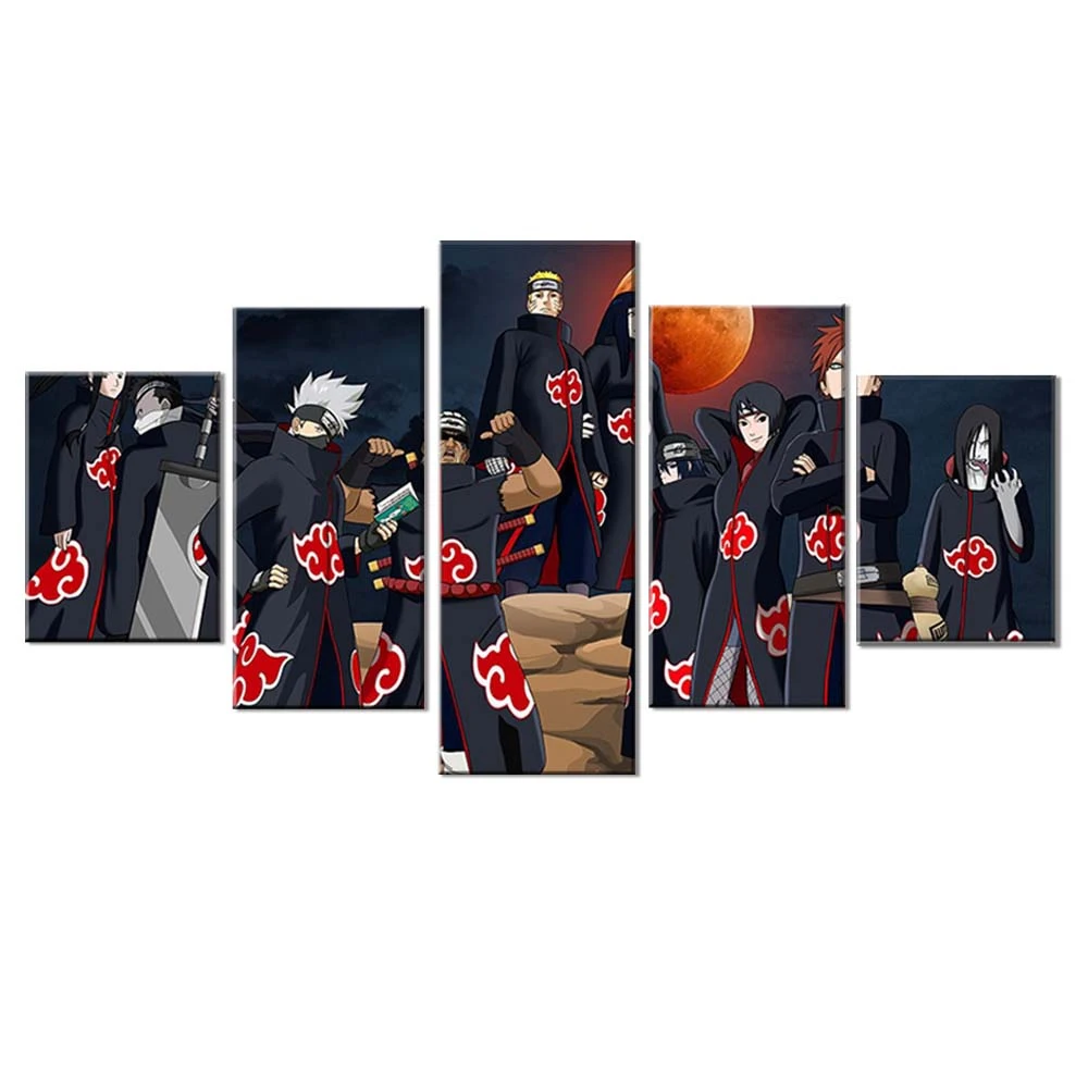 Waliicorners 5 Piece Anime Wall Art Canvas Akatsuki Posters Pictures Modern Home Decor 4 H839b3c2e94c64b8da7e839cf0c0c8b46g