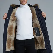 Гусиный пуховик для мужчин, Съемный Енот, датский мех кролика, подкладка для пуха, парка для мужчин, верхняя одежда, зимняя, coldproof, толстая