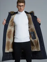 goose down coat men detachable raccoon fur collar detachable rabbit fur liner down parka man outerwear winter coldproof thick