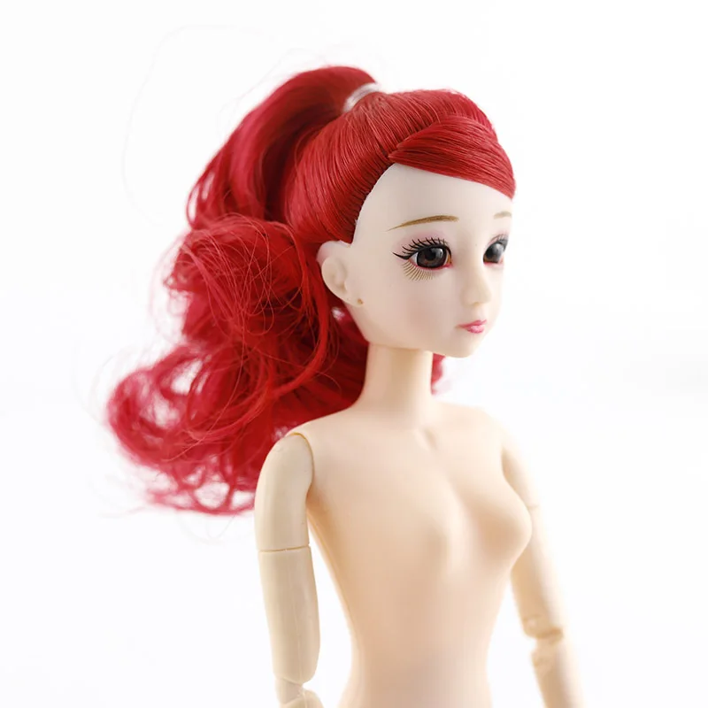 Новинка 30 см подвижные шарнирные куклы bjd игрушки милые 3D большие глаза длинные парики настоящие ресницы Обнаженная кукла голова тело Рождественский подарок для девочек