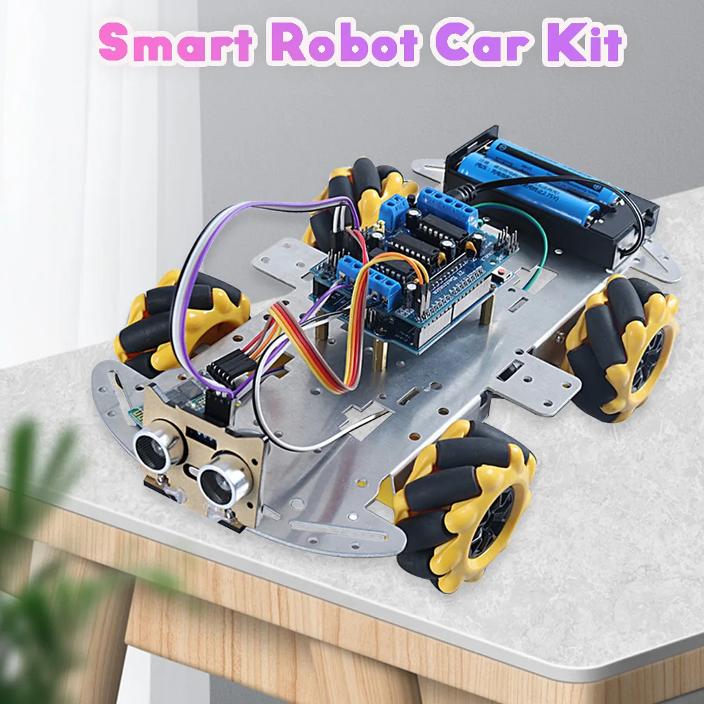 4WD DIY Smart Robot Car With Bluetooth,Ultrasonic module For Arduino ...