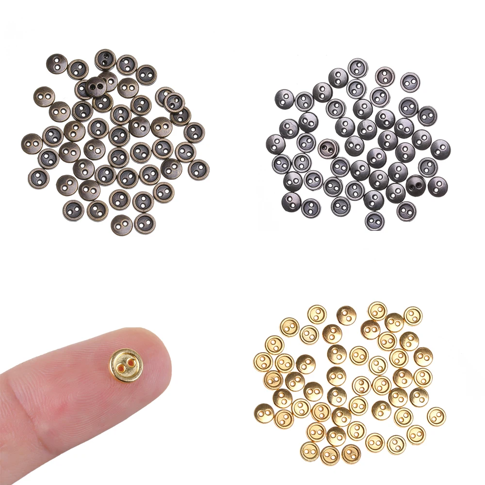 Mini Metal Round Buckles for DIY Doll Clothes Sewing