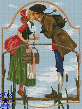 

Higher Cotton Free delivery popular counted cross stitch kit wonderful kiss forever kiss, kiss in the air