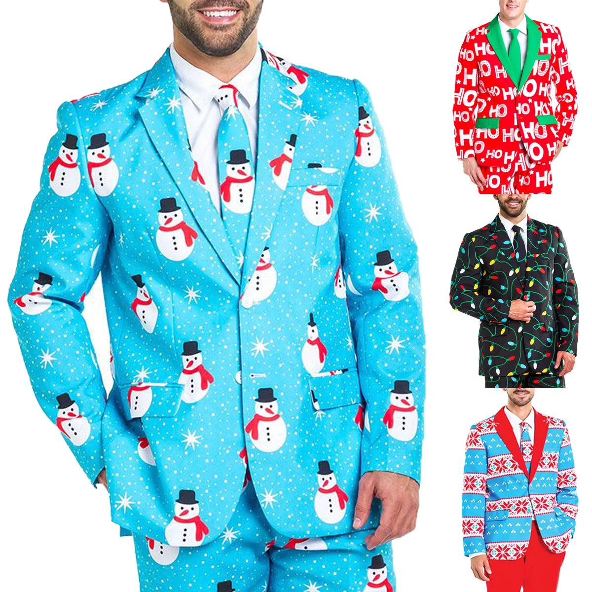 Men Christmas Blazer Adult Jacket Coat Christmas Costumes Suit Funny Blazer Bachelor Party Suit