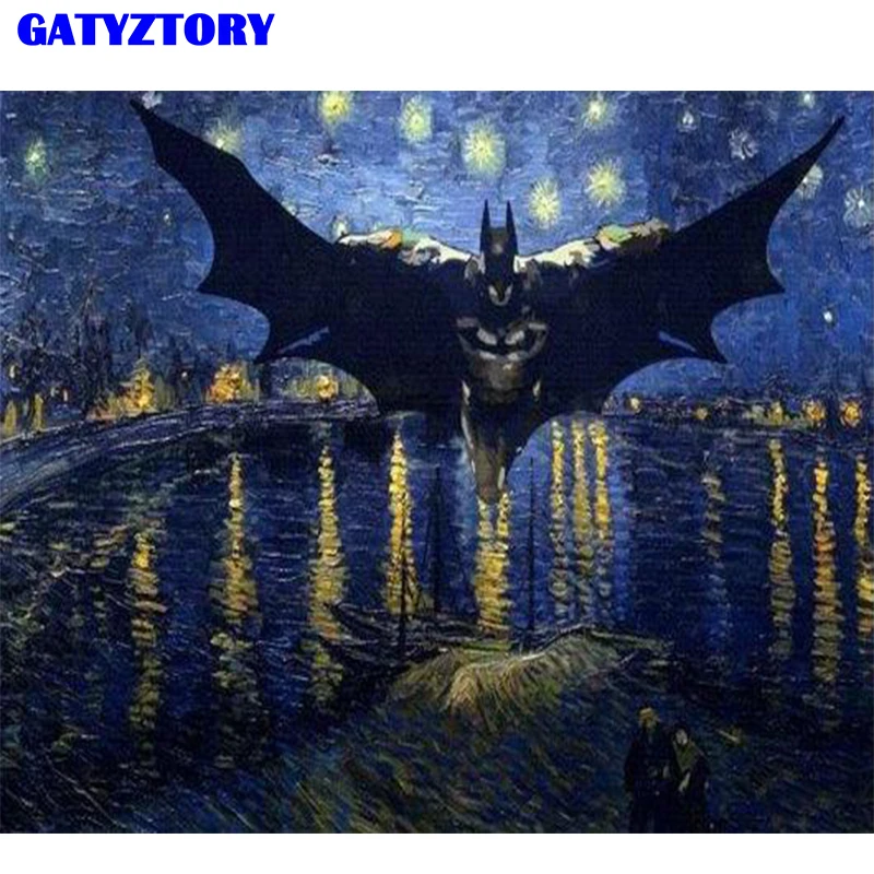 Gatyztory Frame Diy Digital Painting By Numbers Animal Bat Kits Gatyztory Frame Diy Digital Painting By