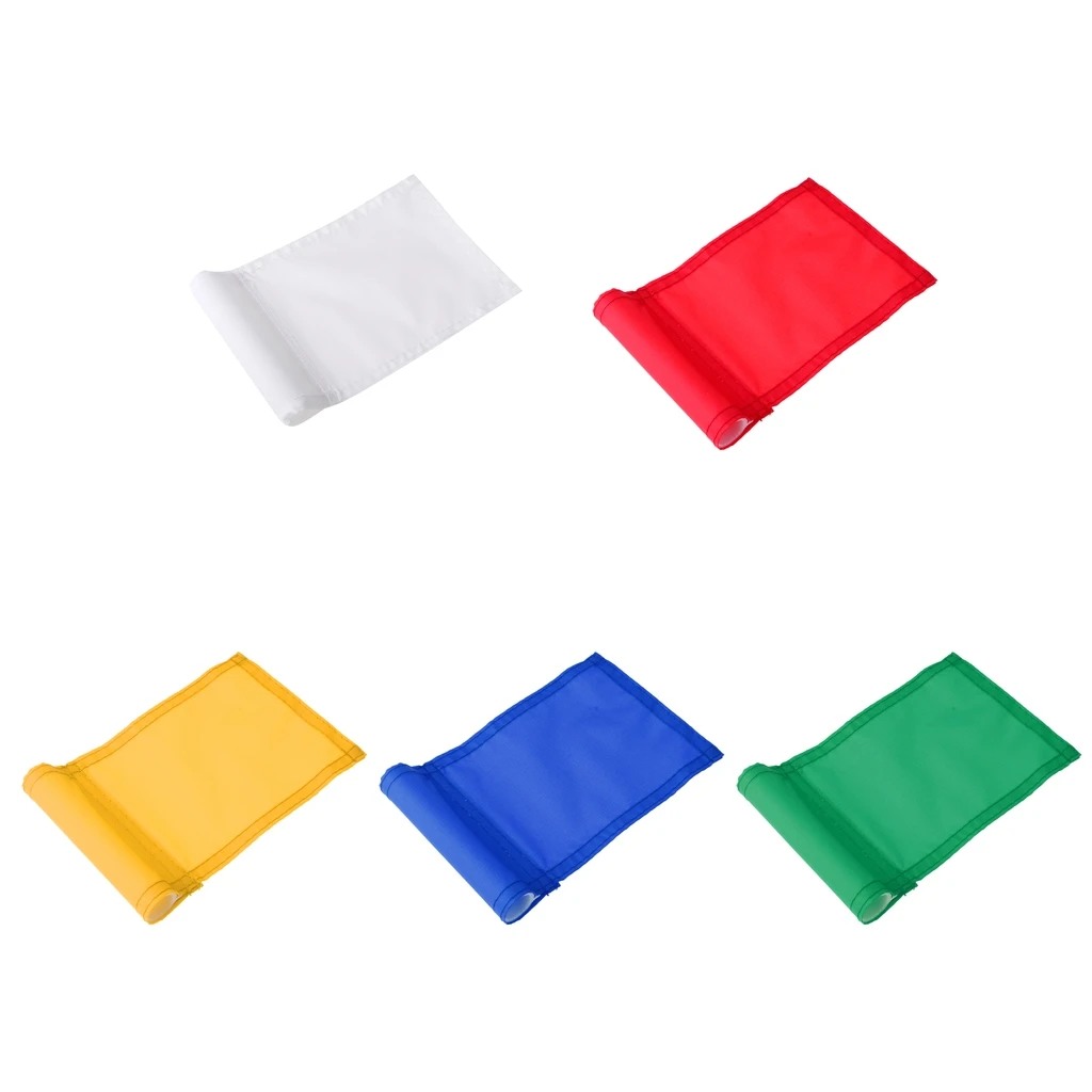 5PCS Practice Green Golf Flags, Solid and Nylon Training Golf Putting Green Flag