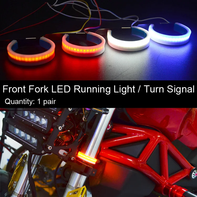 For Ducati Diavel/Carbon/XDiavel/S 899 Panigale 1198/S/R Motorcycle Front Fork Shock Absorber LED Turn Signal Day Running Light |