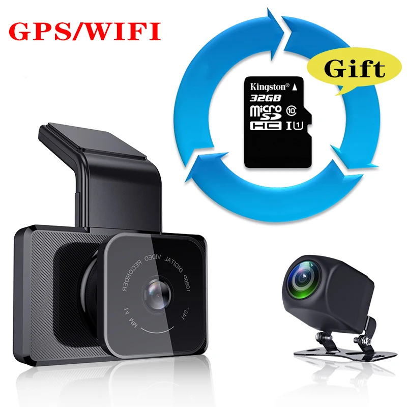 Автомобильный видеорегистратор K10 Wi Fi/GPS FHD 1080P ночное видение скрытая камера для
