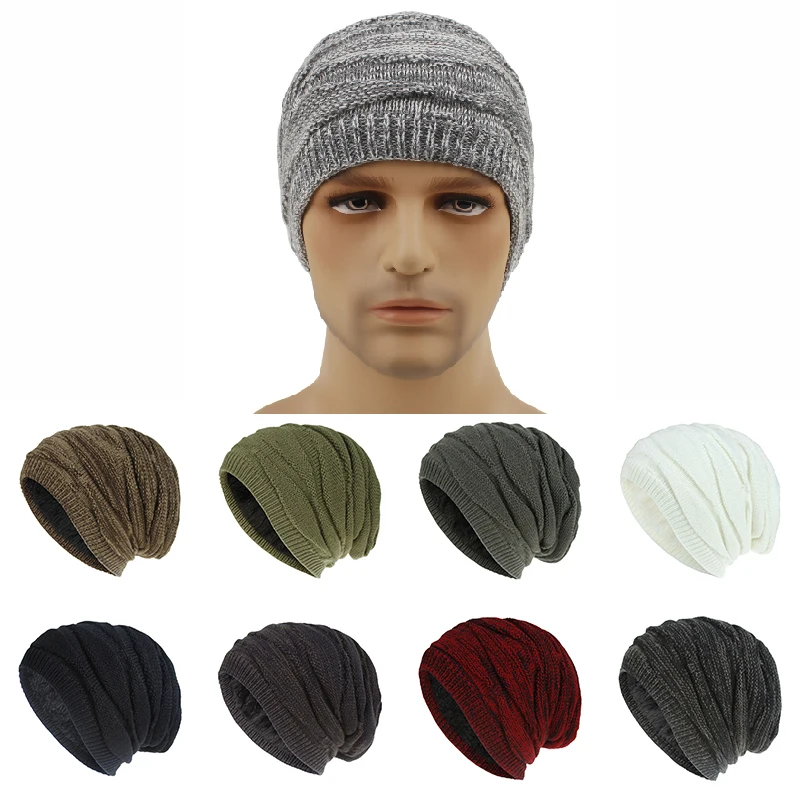 

Warm And Velvet Outdoor Leisure Hat Women Men Winter Soft Pure Color Acrylic Wool Knitted Hat Casual Resuable Head Accessories