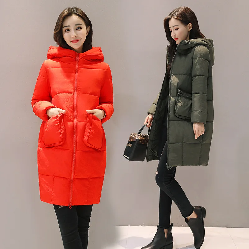 

Down Jacket Cotton-padded Clothes Women's Slim Fit Mid-length 2018 New Style Winter Cotton-padded Clothes Korean-style Fashion S