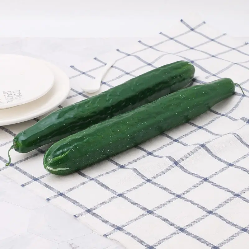 Lifelike Artificial Cucumber Simulation Fake Vegetable Photo Props Home Kitchen Decoration Kids Teaching Toy 634E