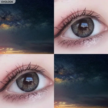 

OVOLOOK-2pcs/pair Lenses Contact Lenses Colored Lenses for Eyes 3 Tone Individuality Eye Contacts Eye Color Lens Contacts