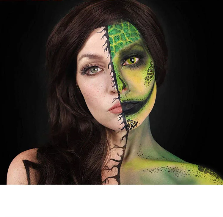 Хэллоуин Макияж краска для лица 15 цветов нетоксичный Косплей пигмент дьявол с кистью водорастворимые вечерние краски для рисования боди-арт