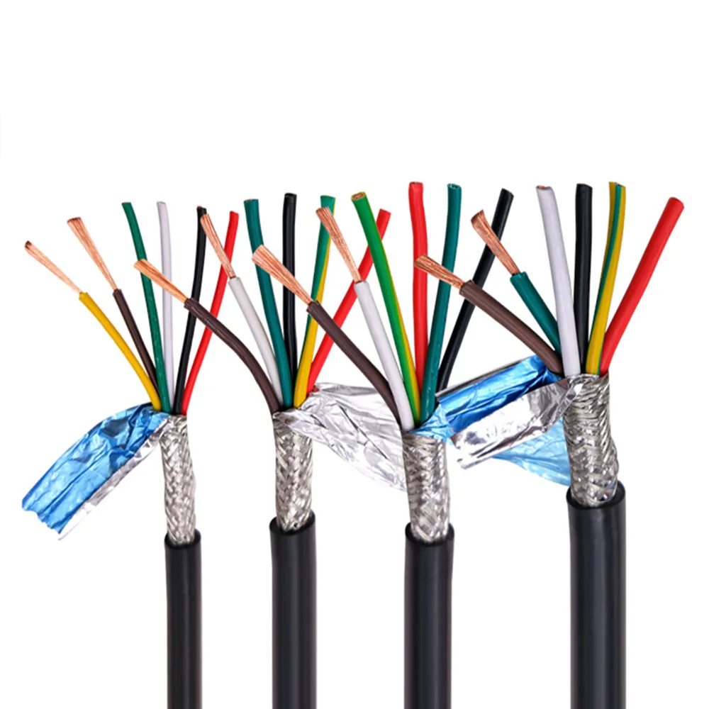 Multi-core shielded cable RVVP24AWG 0.2mm2 3 4 5 6 8 10 12 14 16 20 24 core anti-interference control signal wire