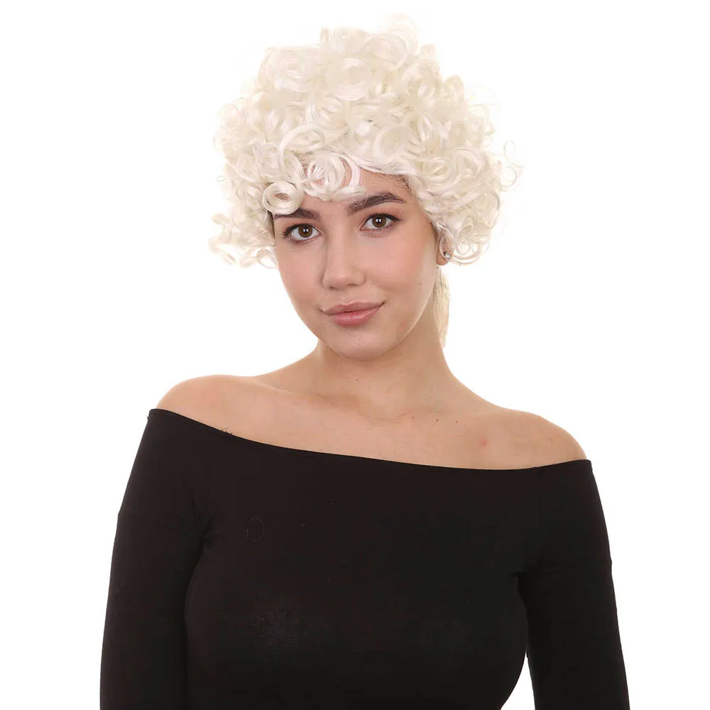 

HPO Synthetic Blonde Colonial Curly Mrs. Santa Claus Cosplay Wigs Fancy Costume Accessory Christmas Anime Halloween Party Wigs