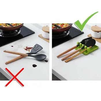 

Spoon Holder Cooking Utensil Holder Spatula Holder Heat Resistant Storage Shelves Stand for Pot Lids Covers Kitchen Cooking Tool