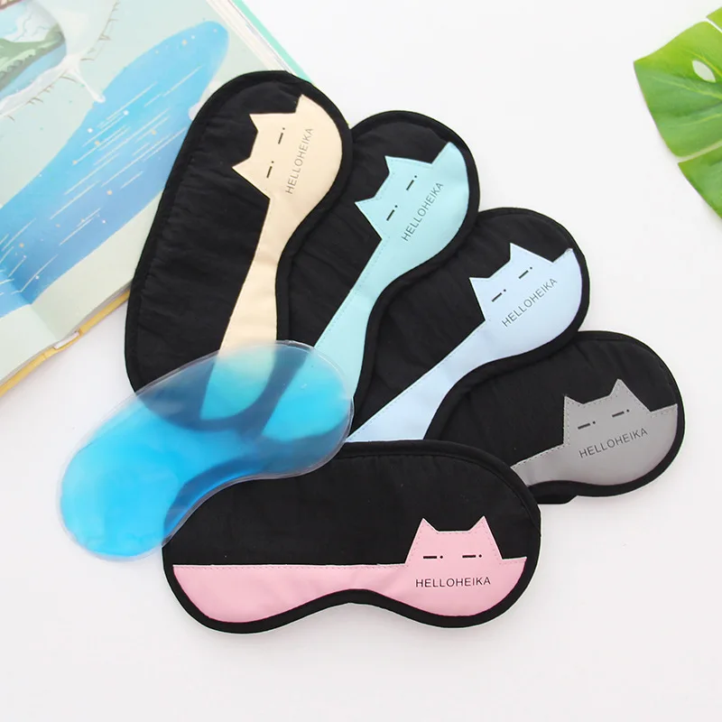 

Wholesale New Style Fashion Cartoon Cat Hot And Cold Dual Purpose Ice Pack Travel Boxed Shading Sleep Goggles