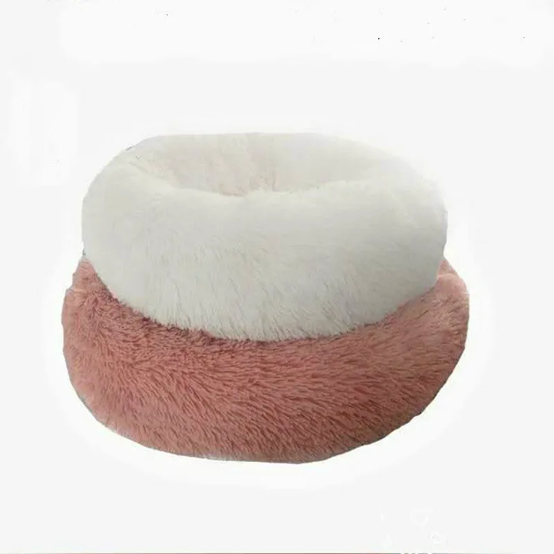 

Dogs Cats Nest Winter Warm Sleeping Bed Round Plush Bed House Long Hair Round pv Downy Dog/Rabbit House 7 Colors,Pet house