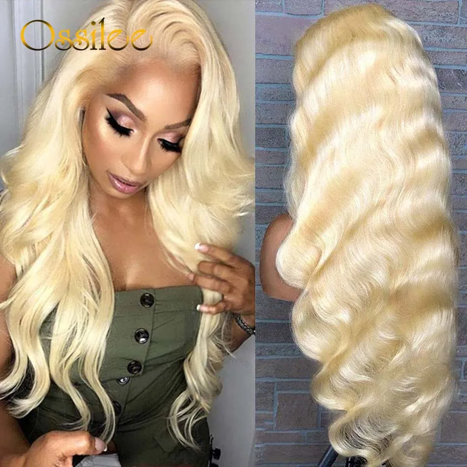 613 Blonde Lace Front Wigs Remy Brazilian Body Wave 13x4 Lace Front Human Hair Wigs Transparent Lace Wigs for Women 250% Density