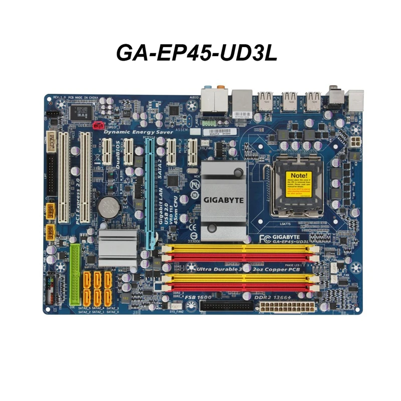 Материнская плата для GIGABYTE Настольная P45 Socket LGA 775 Core 2 Pentium D DDR2 16G ATX б/у материнская