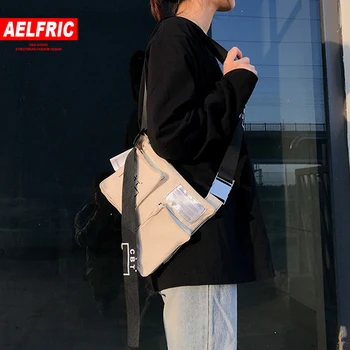 

AELFRIC Hip Hop Men Women Canvas Tactical Shoulder Chest Rig Bags Adjustable Pockets Kanye Streetwear Functional Waist Packs Bag