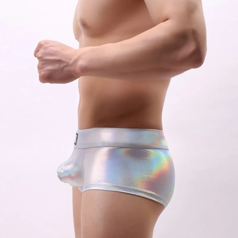 Мужские трусы боксеры мужские трусы из искусственной кожи cueca masculina ice silk calzoncillo hombre сексуальные мужские трусы боксеры homme