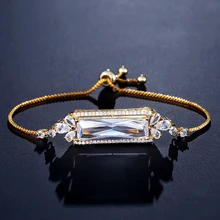 UILZ, высокое качество, модные, изысканные, белые, багет, кубический циркон, регулируемые браслеты для женщин, украшения на свадьбу, годовщину UB2124