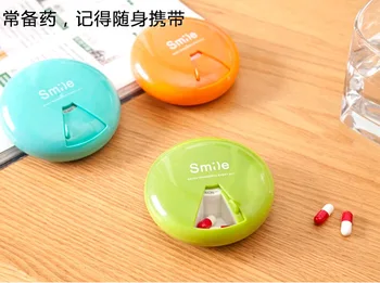 

Seven Days Medicine Box Rb255 round Portable Spinning Small Medicine Box with Date Plastic Medicine Storage Box