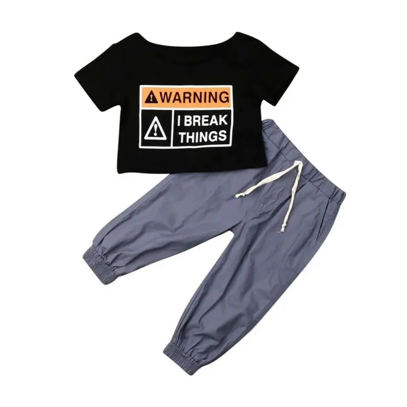 Комплект из 2 предметов, футболка для маленьких девочек, Короткие топы большого размера, длинные штаны, комплект одежды