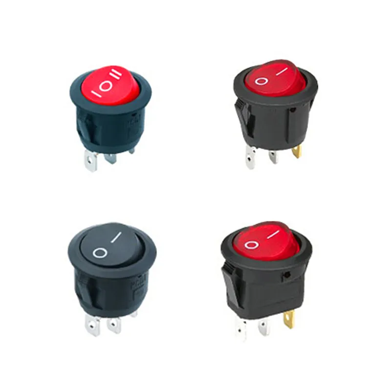 Warm Air Blower Switch KCD1 Outer Diameter 23mm Openings 20mm2 Feet 2 Gear Circle Rocker Switch Power Supply Switch