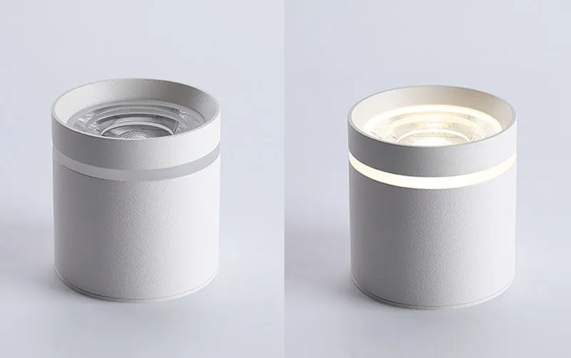 Luzes do Ponto de Teto Lâmpadas de Fundo Superfície Montado Dimmable Cilindro Led Downlights 7w 10 12 15 Iluminação Interior Cob 5 7w 10 12 15 luzes do ponto