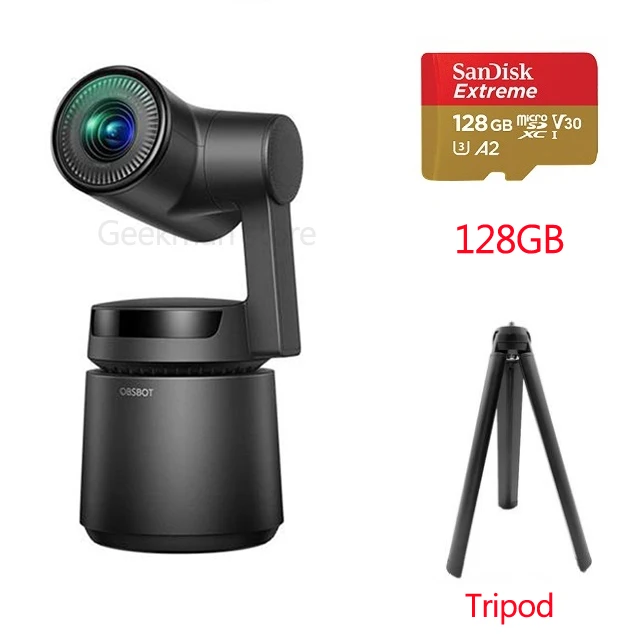 Черный OBSBOT Tail Auto-Director AI camera Track auto zoom capture до 4 K/60fps vs insta360 one x evo 360 camera - Цветной: Черный