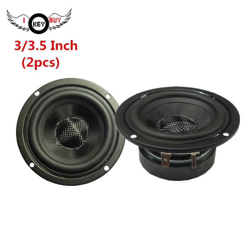 2pcs 3/3.5 Inch 90MM Fiberglass Waterproof Full Frequency Midrange Speaker 4 Ohm 8 Ohm 15W Car Home Audio Horn Round Speaker