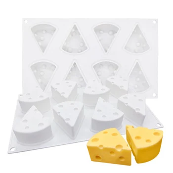 

Brand New 8 Hole 3D Cheese Silicone Mold Cake Baking Tray Dessert Decoration Tool Environmentally Friendly