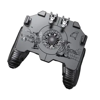 

PUBG Game Controller Gamepad Four Finger Trigger Shooting Free Fire Cooling Fan Mobile Phone Gamepad Joystick For iOS Android