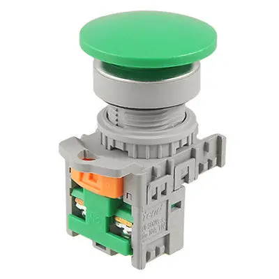 

38mm Green Sign Momentary Mushroom Push Button Switch 1 NO Normally Open TN2MR